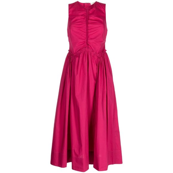 Ulla Johnson - Mimi Sleeveless Ruched Cotton Dress - Size 6 - Picture 10 of 13